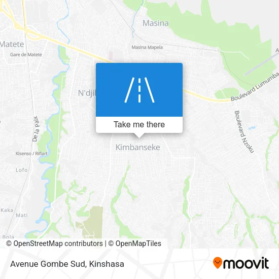 Avenue Gombe Sud map