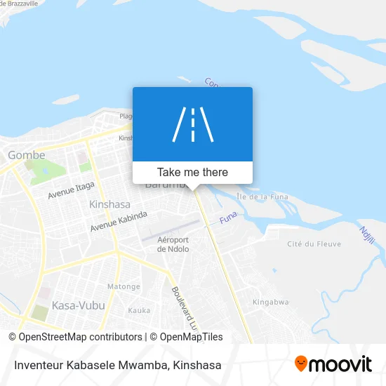 Inventeur Kabasele Mwamba map