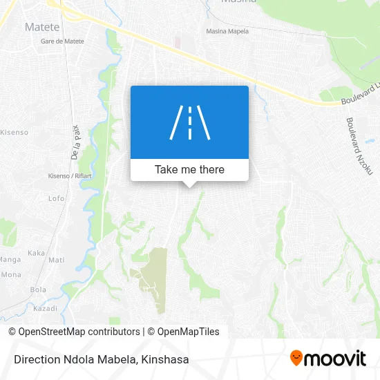 Direction Ndola Mabela map