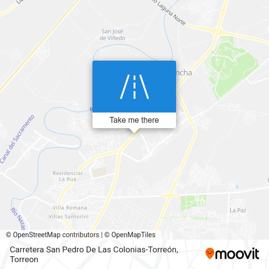 Mapa de Carretera San Pedro De Las Colonias-Torreón