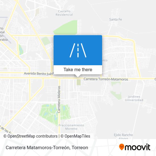 Mapa de Carretera Matamoros-Torreón