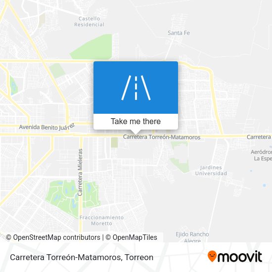 Mapa de Carretera Torreón-Matamoros