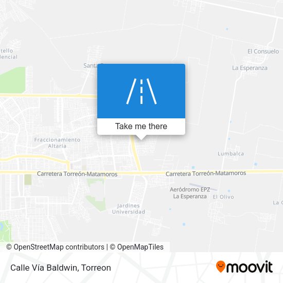 Mapa de Calle Vía Baldwin