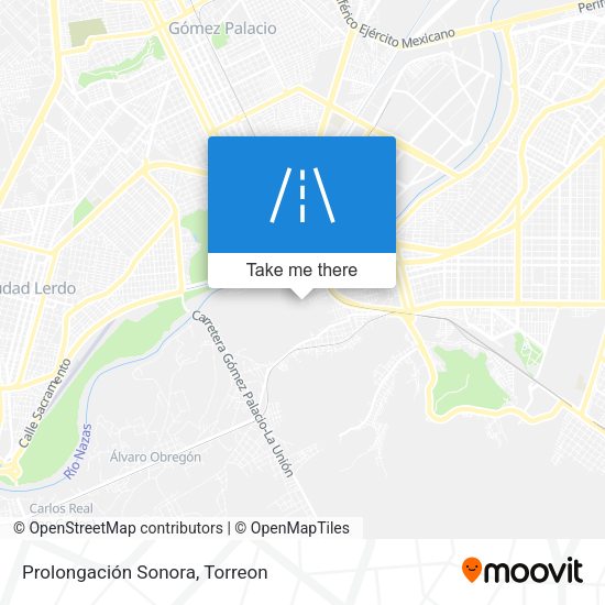 Prolongación Sonora map