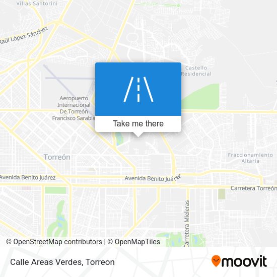 Mapa de Calle Areas Verdes
