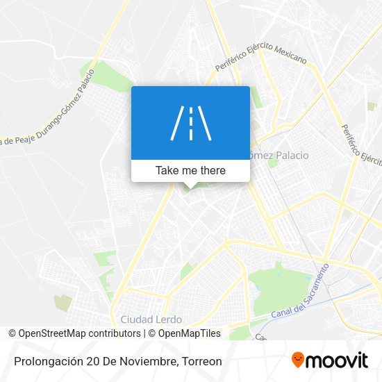 Prolongación 20 De Noviembre map