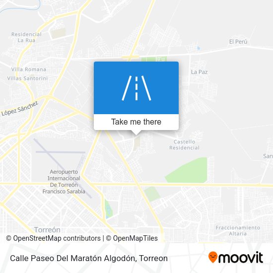 Mapa de Calle Paseo Del Maratón Algodón