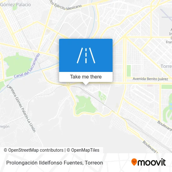 Prolongación Ildelfonso Fuentes map