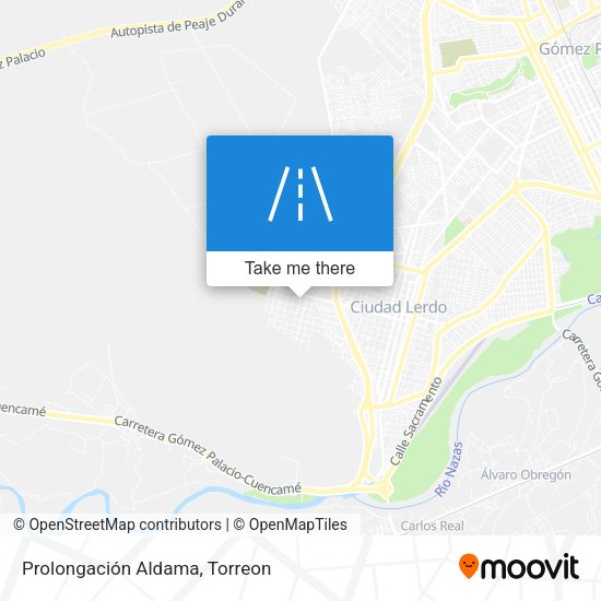 Prolongación Aldama map
