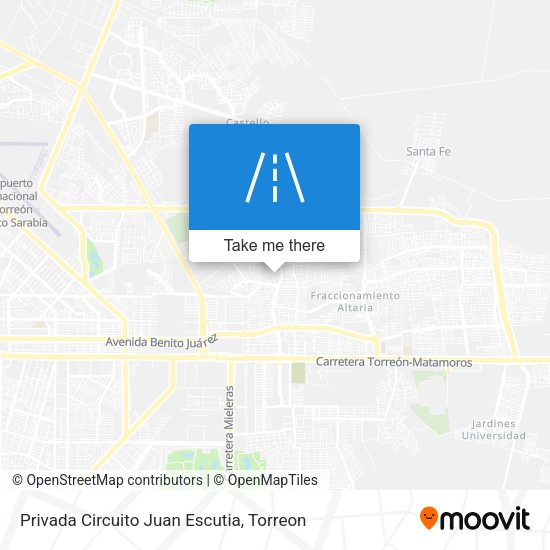 Mapa de Privada Circuito Juan Escutia