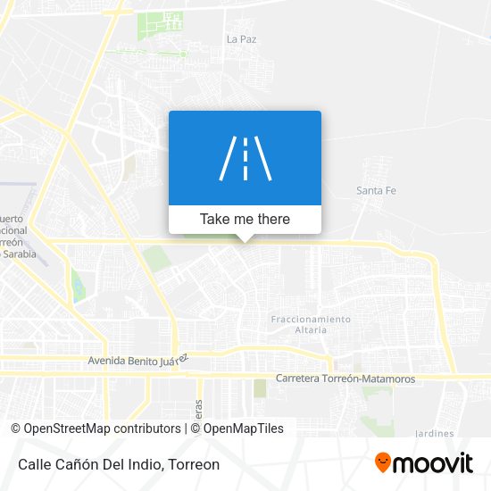 Calle Cañón Del Indio map