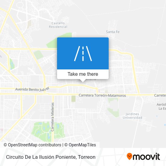 Circuito De La Ilusión Poniente map