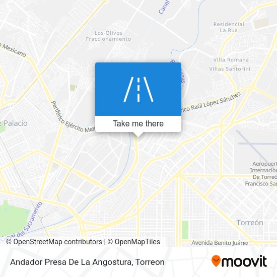 Andador Presa De La Angostura map