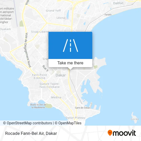 Rocade Fann-Bel Air map