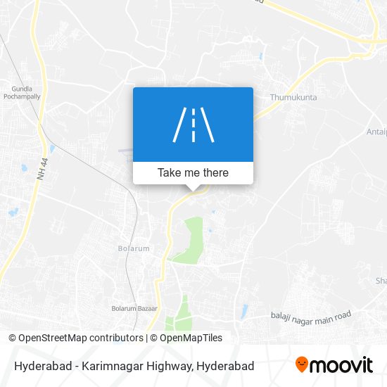 Hyderabad - Karimnagar Highway map