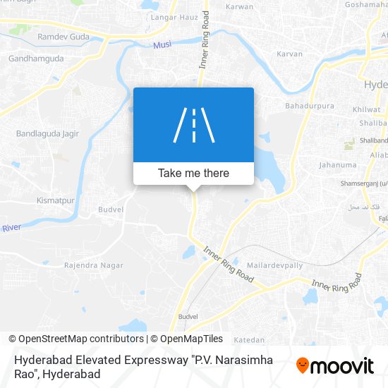 Hyderabad Elevated Expressway "P.V. Narasimha Rao" map