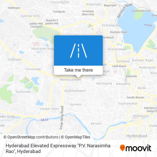 Hyderabad Elevated Expressway "P.V. Narasimha Rao" map
