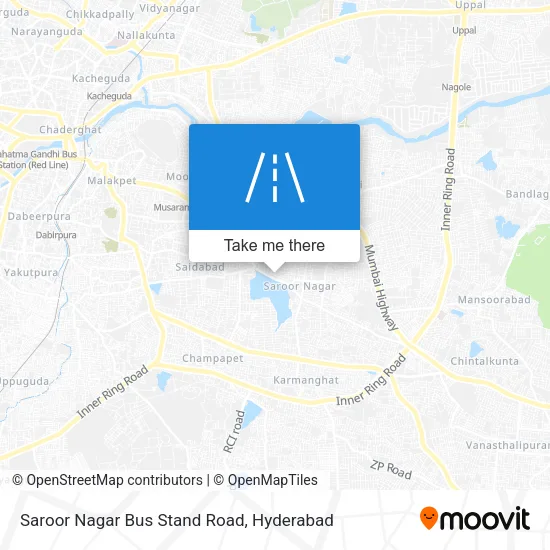 Saroor Nagar Bus Stand Road map