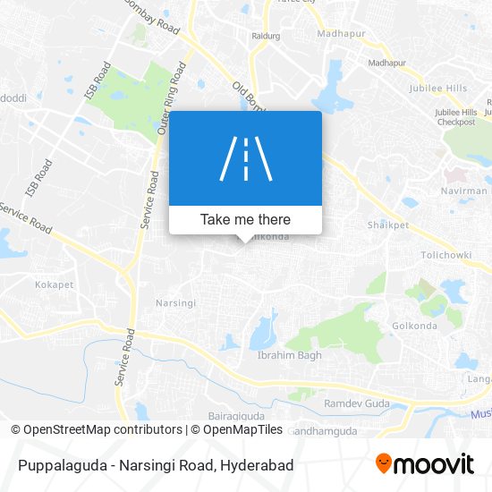 Puppalaguda - Narsingi Road map
