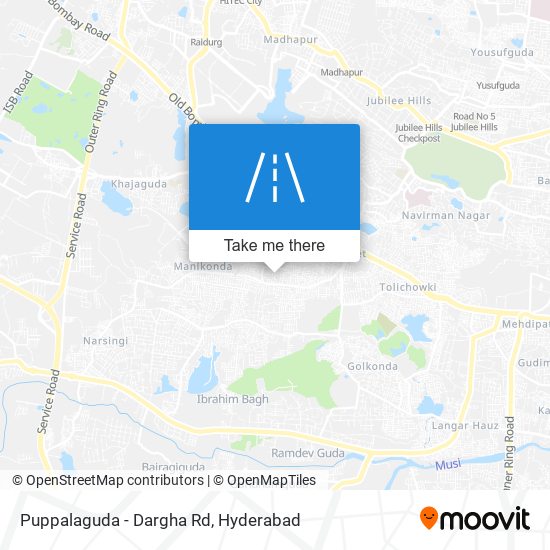 Puppalaguda - Dargha Rd map