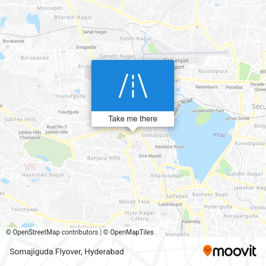 Somajiguda Flyover map