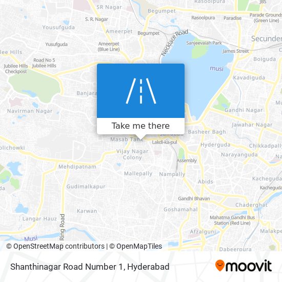 Shanthinagar Road Number 1 map