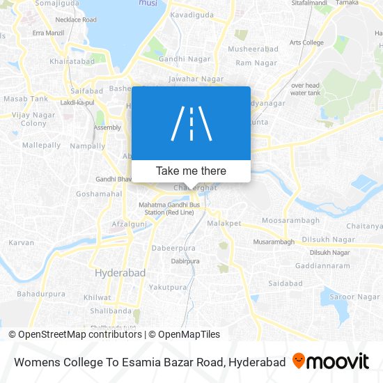 Womens College To Esamia Bazar Road map
