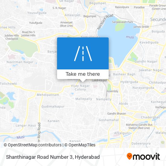 Shanthinagar Road Number 3 map