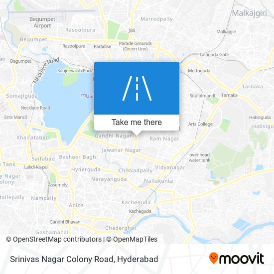 Srinivas Nagar Colony Road map