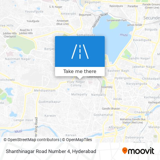 Shanthinagar Road Number 4 map