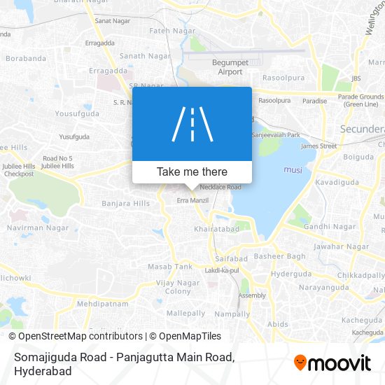Somajiguda Road - Panjagutta Main Road map
