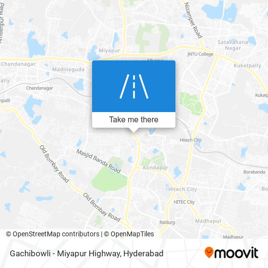 Gachibowli - Miyapur Highway map