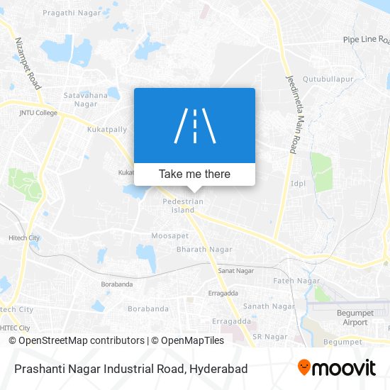 Prashanti Nagar Industrial Road map