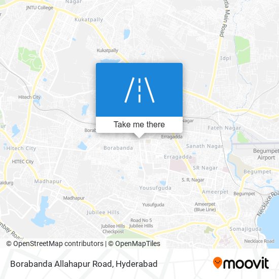 Borabanda Allahapur Road map