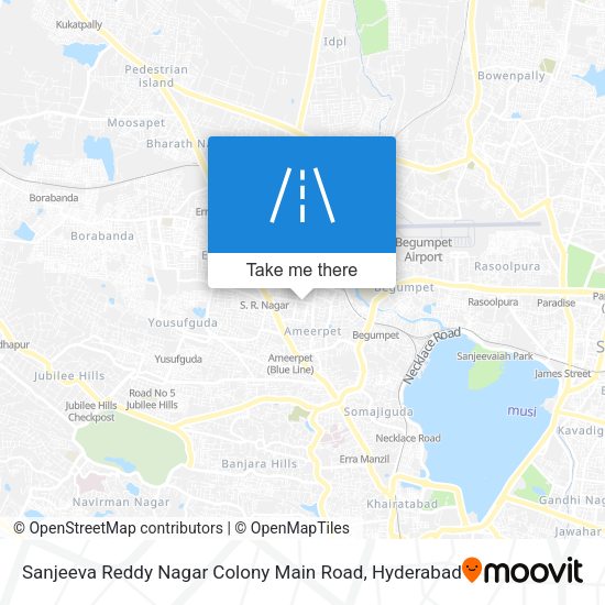 Sanjeeva Reddy Nagar Colony Main Road map