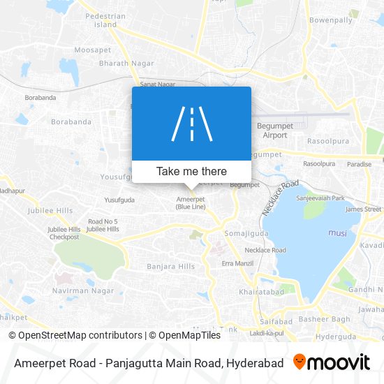 Ameerpet Road - Panjagutta Main Road map