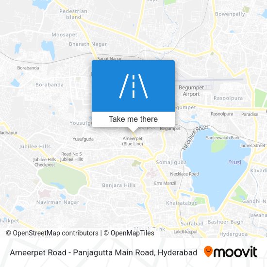 Ameerpet Road - Panjagutta Main Road map