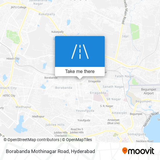 Borabanda Mothinagar Road map