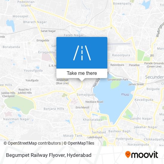 Begumpet Railway Flyover map