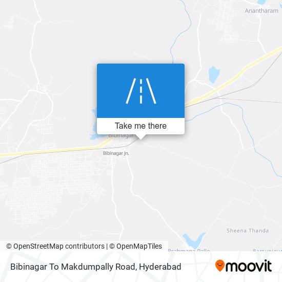 Bibinagar To Makdumpally Road map