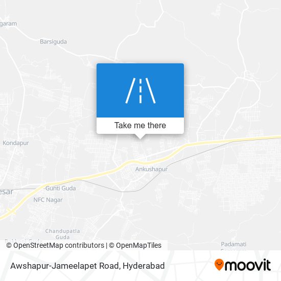 Awshapur-Jameelapet Road map