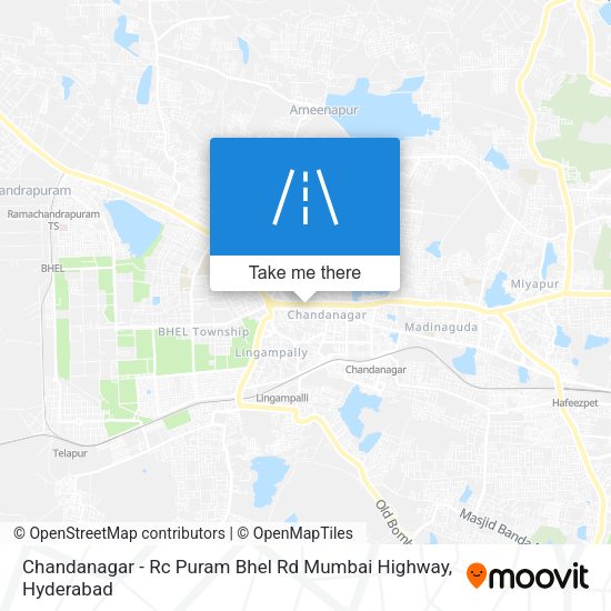 Chandanagar - Rc Puram Bhel Rd Mumbai Highway map