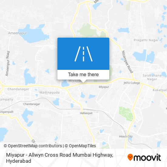 Miyapur - Allwyn Cross Road Mumbai Highway map