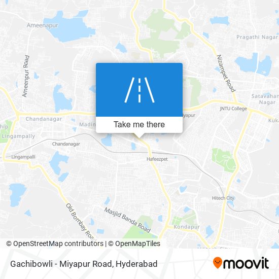 Gachibowli - Miyapur Road map