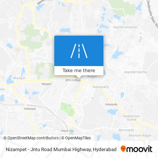 Nizampet - Jntu Road Mumbai Highway map