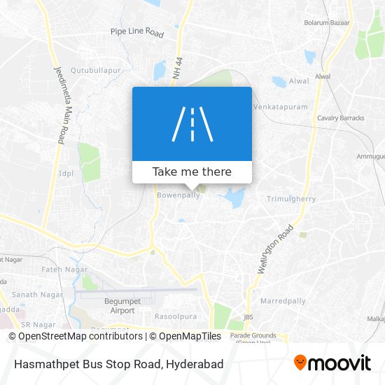 Hasmathpet Bus Stop Road map