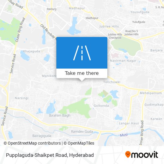 Pupplaguda-Shaikpet Road map
