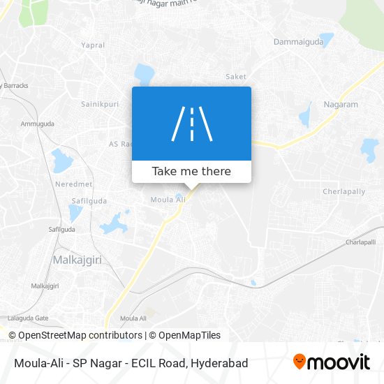 Moula-Ali - SP Nagar - ECIL Road map