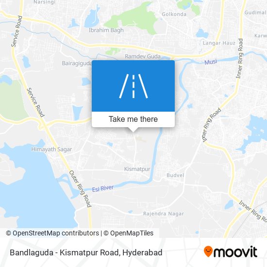 Bandlaguda - Kismatpur Road map