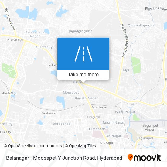 Balanagar - Moosapet Y Junction Road map